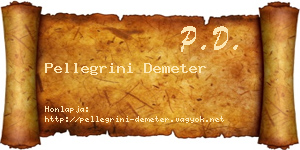 Pellegrini Demeter névjegykártya